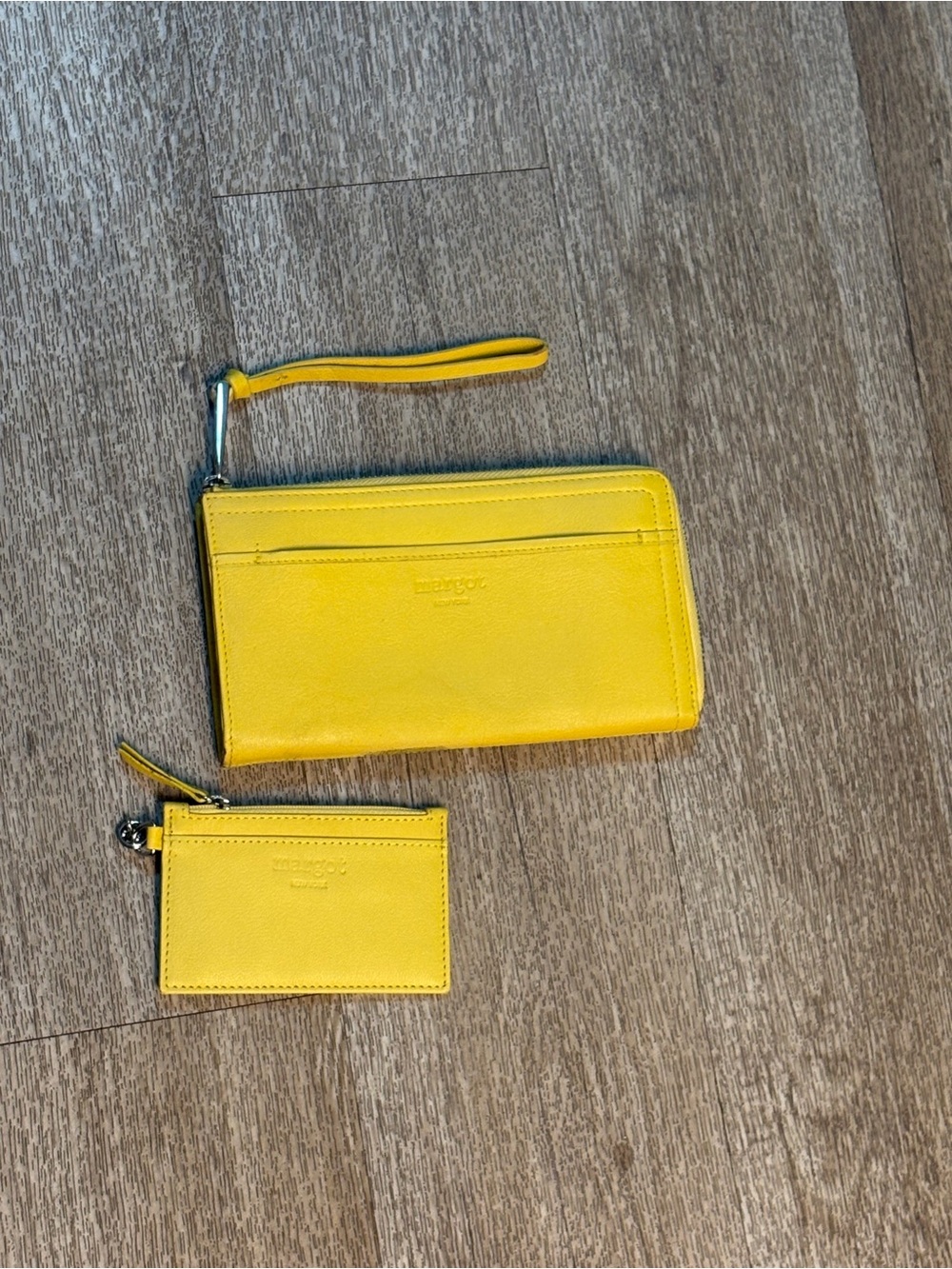 MARGOT GABBY YELLOW LEATHER WALLET AND CARD HOLDER